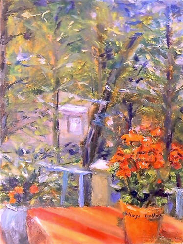 Backyard, Napa, CA, Oil Painting