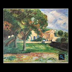 Chestnut Trees and Farm at Jas de Bouffan – Reproduction, Oil Painting