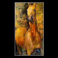 Gold Bay 
Arabian Horse, Oil on Canvas Painting