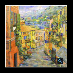 Lago di Como, Oil on Canvas Painting