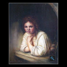 Girl in the Windowsill – Reproduction, Oil Painting