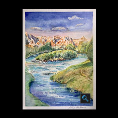 Wind River WY, Watercolor Painting